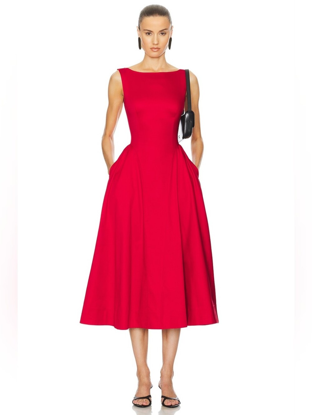 Helsa Stretch Cotton Sateen Midi Dress